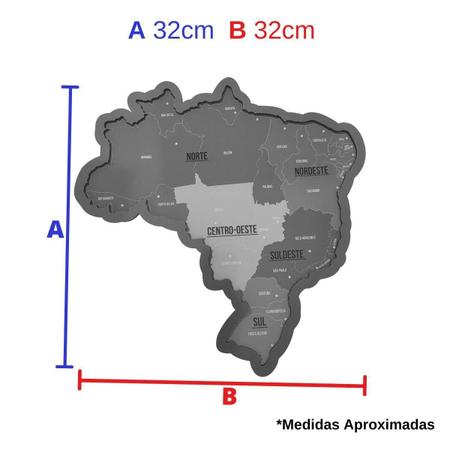 Quebra-Cabeça Brasil Estados e Capitais - 48 Peças