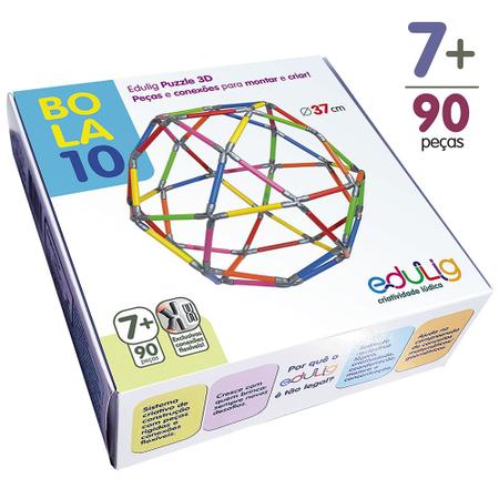 Quebra-cabeça Edulig Puzzle 3D Bola 5 - 90 peças e conexões - 6 cores -  Edulig, Kits pedagógicos e lúdicos, Puzzles 3D