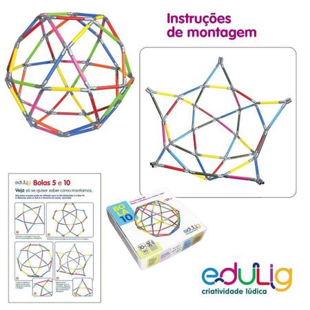 Quebra-cabeça Edulig Puzzle 3D Bola 5 - 90 peças e conexões - 6 cores -  Edulig, Kits pedagógicos e lúdicos, Puzzles 3D