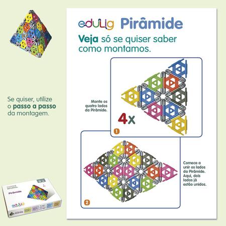 Quebra-cabeça Edulig Puzzle 3D Pirâmide - 144 peças e conexões - 6