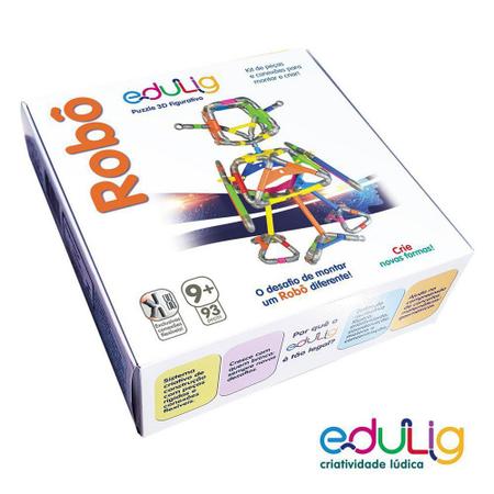 Imagem de Quebra-cabeça Edulig Puzzle 3D Robô - 93 peças e conexões - KDBS9WFYM - Edulig