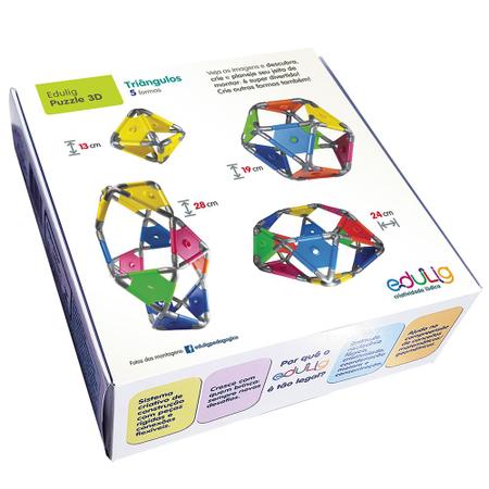 Quebra-cabeça Edulig Puzzle 3D Pirâmide - 144 peças e conexões - 6