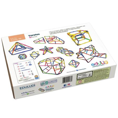 Quebra-cabeça Edulig Puzzle Monte Encaixe - 78 peças, conexões e