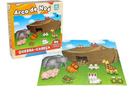 Quebra Cabeça Infantil Tema Bíblico Kit C/10 - 600 Peças / 60 Cada -  Akikola - Quebra Cabeça - Magazine Luiza