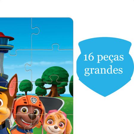 Quebra- Cabeça Gigante Infantil Patrulha Canina 16 Peças Mdf