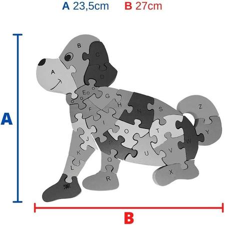 Jogo Quebra Cabeca Madeira Em Ingles Animalfabeto 26Peca +6A