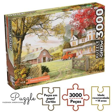 Quebra-Cabeça Puzzle 3000 Peças - Fazenda Americana - Grow - Quebra-Cabeça  - Magazine Luiza