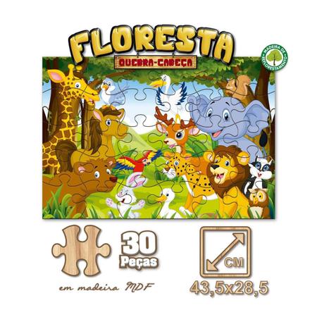 QUEBRA CABEÇA FLORESTA COM 30 PEÇAS - PAIS & FILHOS - 7690