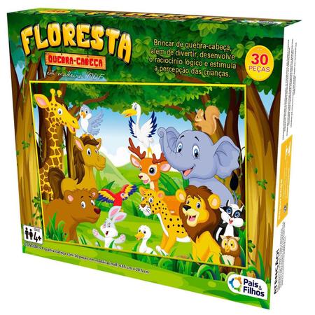 QUEBRA CABEÇA FLORESTA COM 30 PEÇAS - PAIS & FILHOS - 7690