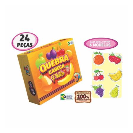 Quebra-Cabeça Metade Frutas Brinquedo Educativo - Tralalá 4 Kids