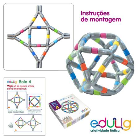 Imagem de Quebra-cabeça Geométrico Edulig Puzzle 3D Bola 4 - 36 peças e conexões - sólido de arquimedes cuboctaedro