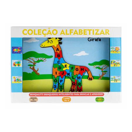 Quebra-Cabeça Girafa - Letras 26 Peças Coleção Alfabetizar