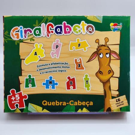 Quebra-Cabeça Giralfabeto, Aquarela Brinquedos, 26 Peças 