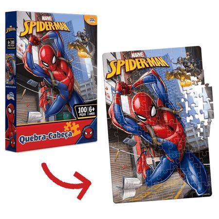 Imagem de Quebra-Cabeça Homem Aranha Marvel 100 Peças Toyster