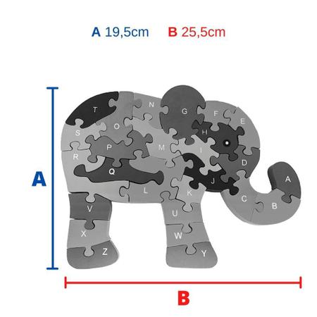 Jogo Educativo Quebra Cabeça ABC dos Bichos Alfabeto Animais 52 Peças  Madeira 2143 BCriança - Quebra-Cabeça - Magazine Luiza