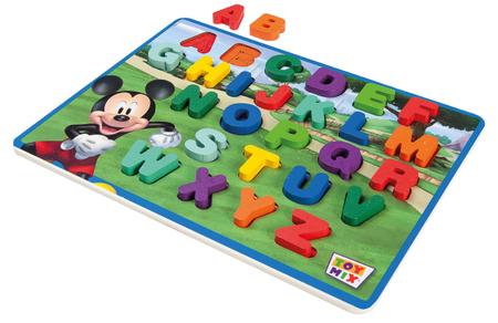 Imagem de Quebra Cabeça Infantil Alfabeto Em Madeira Mickey Disney 