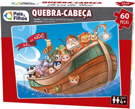 Kit 2 Jogos Bíblicos Arca De Noé Quebra Cabeça E Memória - PAIS & FILHOS -  Quebra Cabeça - Magazine Luiza