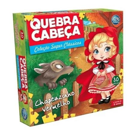 Quebra Cabeça Infantil Chapeuzinho Vermelho Puzzle Jogo Educativo 80 Peças  Brinquedo Pais e Filhos + 4 Anos - Quebra Cabeça - Magazine Luiza