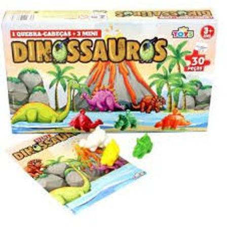 Jogo infantil quebra cabecas dinossauro 30 pecas 5098 7 xalingo