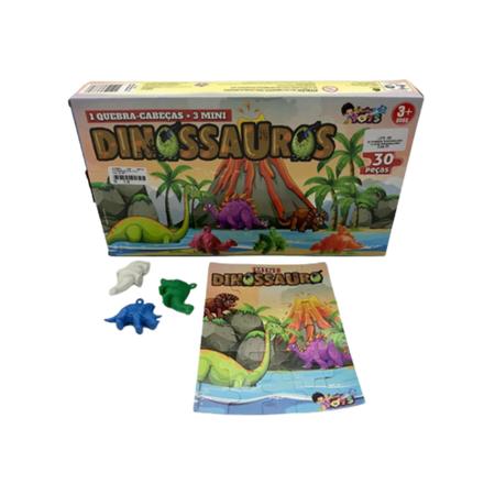 Kit 2 Quebra Cabeças Dinossauro Infantil Criança 48 E 30 Pc