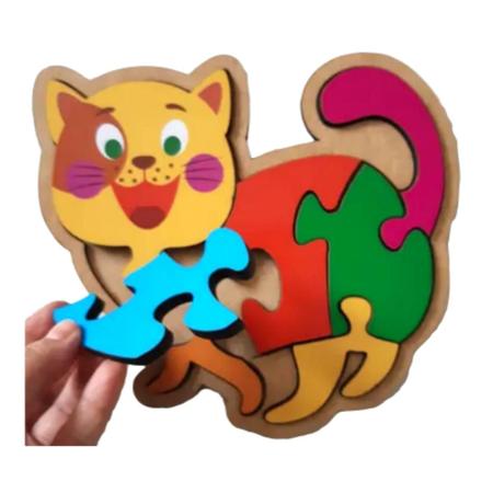 Quebra-cabeça Infantil Gato 7 peças Brinquedo Educativo MDF - Maninho - 3  anos - Quebra Cabeça - Magazine Luiza