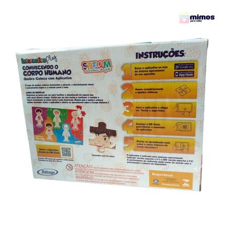 Imagem de Quebra-cabeça Infantil Interactive Play Conhecendo o Corpo Humano Brinquedo Educativo Madeira - Xalingo - 6 anos