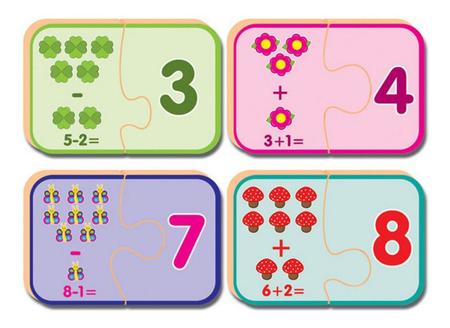 Jogo Quebra Cabeça Infantil Números E Quantidades De Madeira