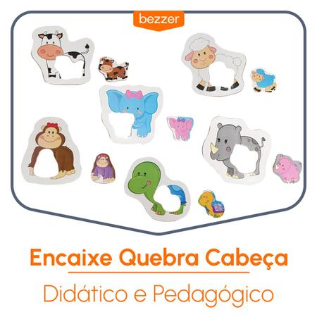 10 Jogos Quebra Cabeça Infantil Animais Educativo C/ Moldura - Futura  Brinquedos Educativos