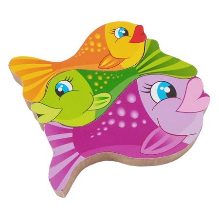 Quebra-cabeça peixe - Brinquedo educativo de madeira