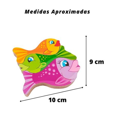 Quebra-Cabeça Infantil Peixe Brinquedo Educativo em MDF - Tralalá 4 Kids