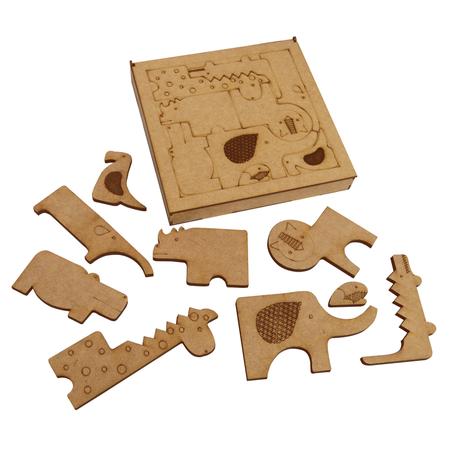 Quebra Cabeça Infantil MDF 3mm com 20 peças 20x15cm - Diversos