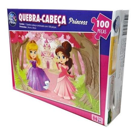 Quebra Cabeca Infantil Princesas 100 Pecas Menina Jogo Legal