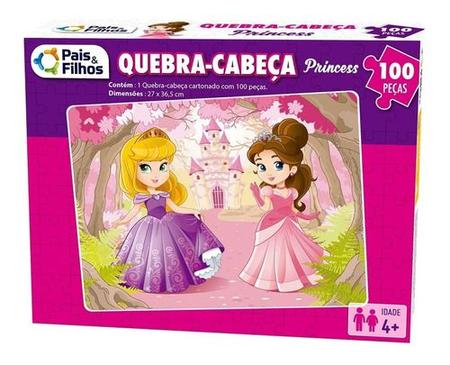 Quebra Cabeca Infantil Princesas 100 Pecas Menina Jogo Legal