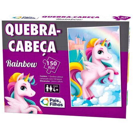 Quebra Cabeça Infantil Rainbow Unicórnio Puzzle Jogo Educativo 150