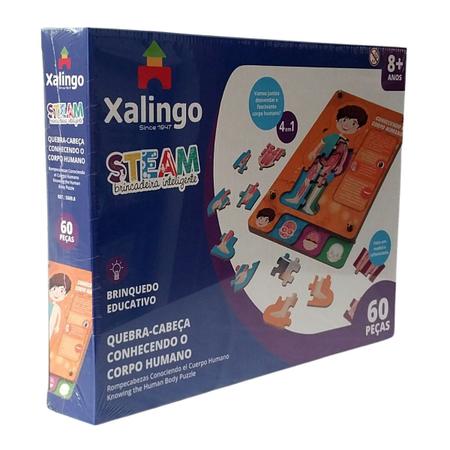 Imagem de Quebra-cabeça Infantil Steam Corpo Humano Brinquedo Educativo Madeira - Xalingo - 8 anos