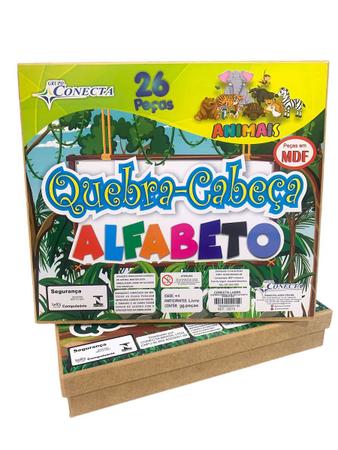 Imagem de Quebra-Cabeça Madeira Infantil Alfabeto Educativo 24 peças
