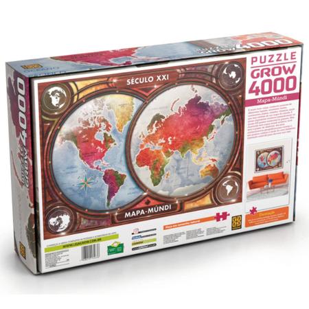 Puzzle 4000 peças Mapa-Múndi - Loja Grow