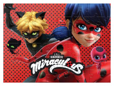 Jogo Quebra Cabeça Miraculous Ladybug 60 Peças - Estrela - A sua Loja de  Brinquedos, 10% Off no Boleto ou PIX