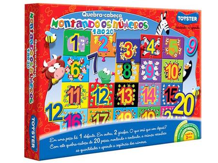 Montando os Números: 1 ao 20 - Quebra-cabeça Educativo - Toyster Brinquedos