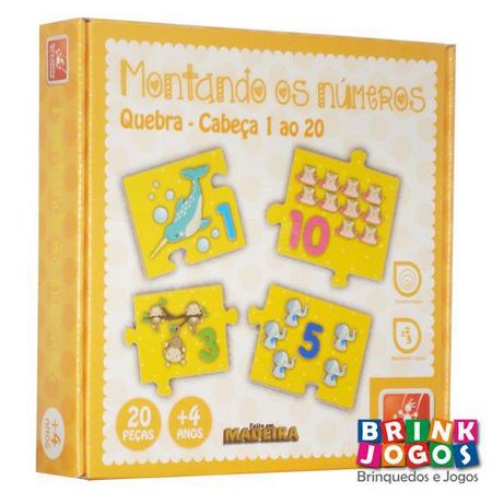 Quebra - Cabeça Montando os Números 1 ao 20 - Era Uma Vez Brinquedos - Por  uma infância repleta de amor e brincadeiras