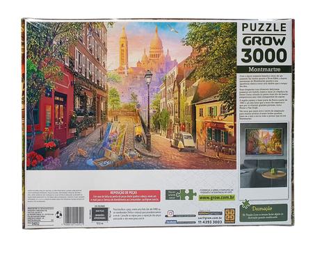 Quebra Cabeça Puzzle 3000 Peças Montmartre Paris Grow