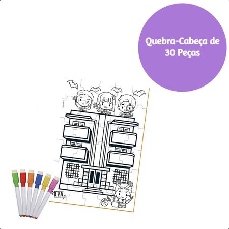 Quebra-cabeça de madeira Doll 48 Peças Para Colorir