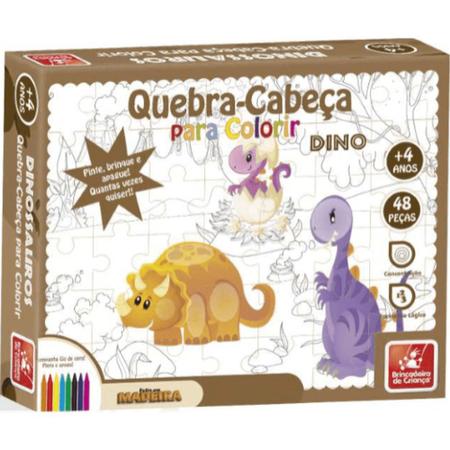 Kit 2 Quebra Cabeças Dinossauro Infantil Criança 48 E 30 Pc