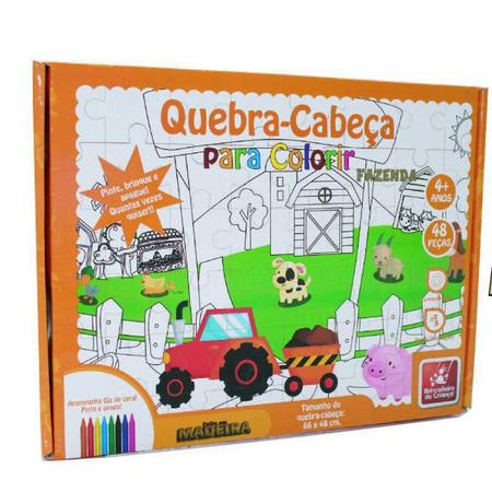 Brincadeira de Papel - Quebra-Cabeça para colorir