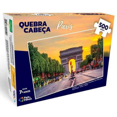 Quebra Cabeça 500 Peças Paris Jogo Premium adulto infantil - Paes e Filhos  - Quebra-Cabeça - Magazine Luiza