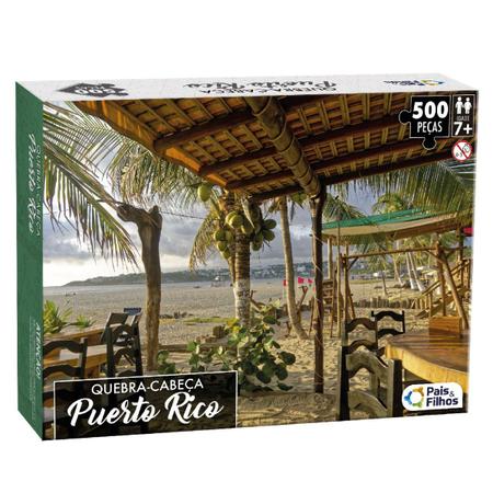 Imagem de Quebra-Cabeça Praia Puerto Rico 500 Peças Desafio Dificil