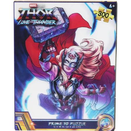 Imagem de Quebra Cabeça Prime 3D Puzzle Marvel Brinquedo Thor Love And Thunder 33128 300 P