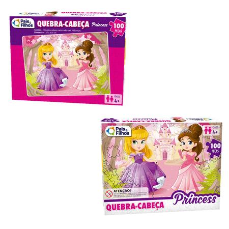 Pais & Filhos Quebra - Cabeça Princess - 100 Pçs, Sortidas