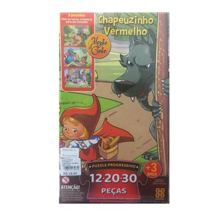 Quebra Cabeça Infantil Chapeuzinho Vermelho Puzzle Jogo Educativo 80 Peças  Brinquedo Pais e Filhos + 4 Anos - Quebra Cabeça - Magazine Luiza