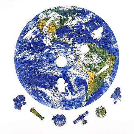 Imagem de Quebra-Cabeça Puzi Planeta Terra 150 peças de madeira